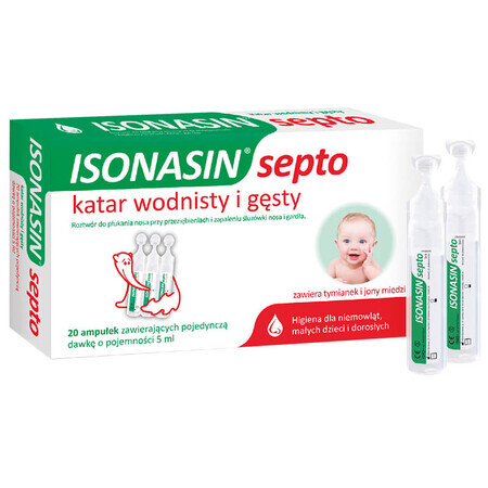 Isonasin Septo, neusspoeloplossing, 5 ml x 20 ampullen