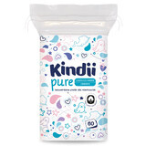 Kindii Pure, katoenen babyvlokken, 60 stuks