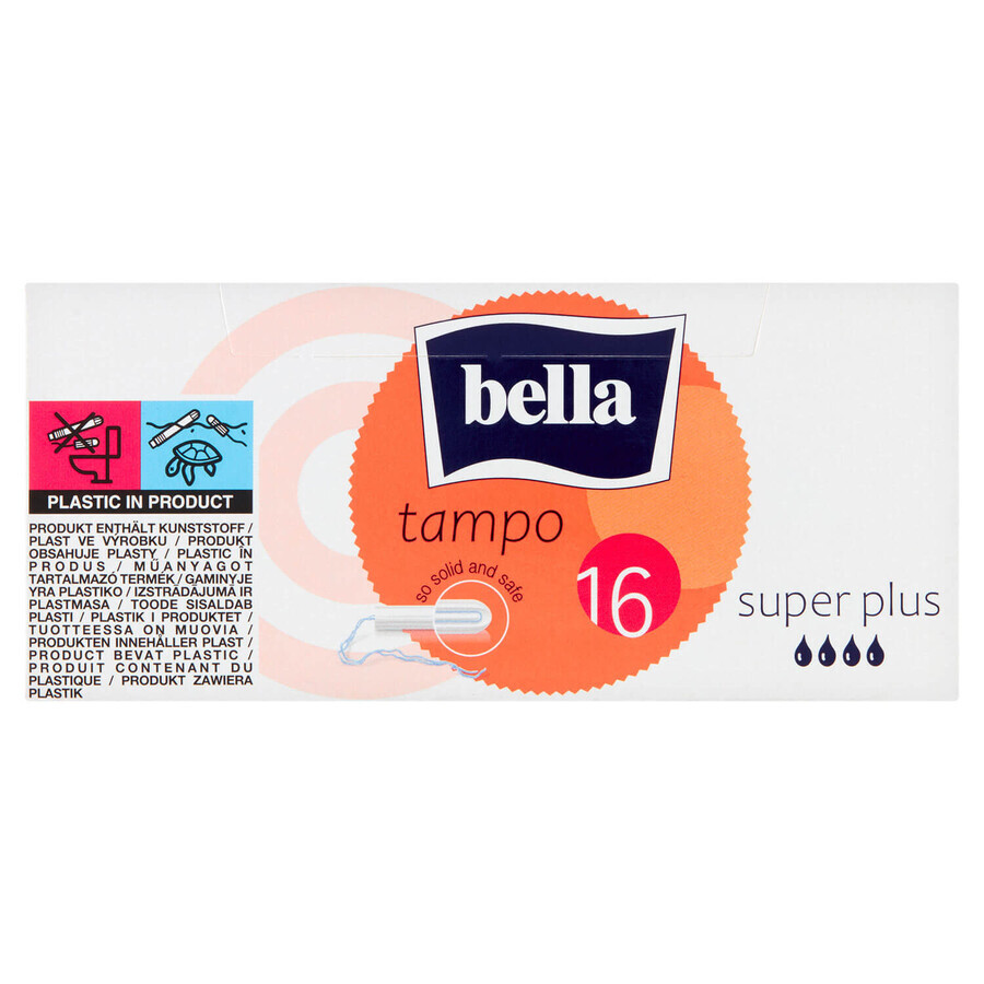 Bella Tampo, tampons hygiéniques faciles à tordre, Super Plus, 16 pièces