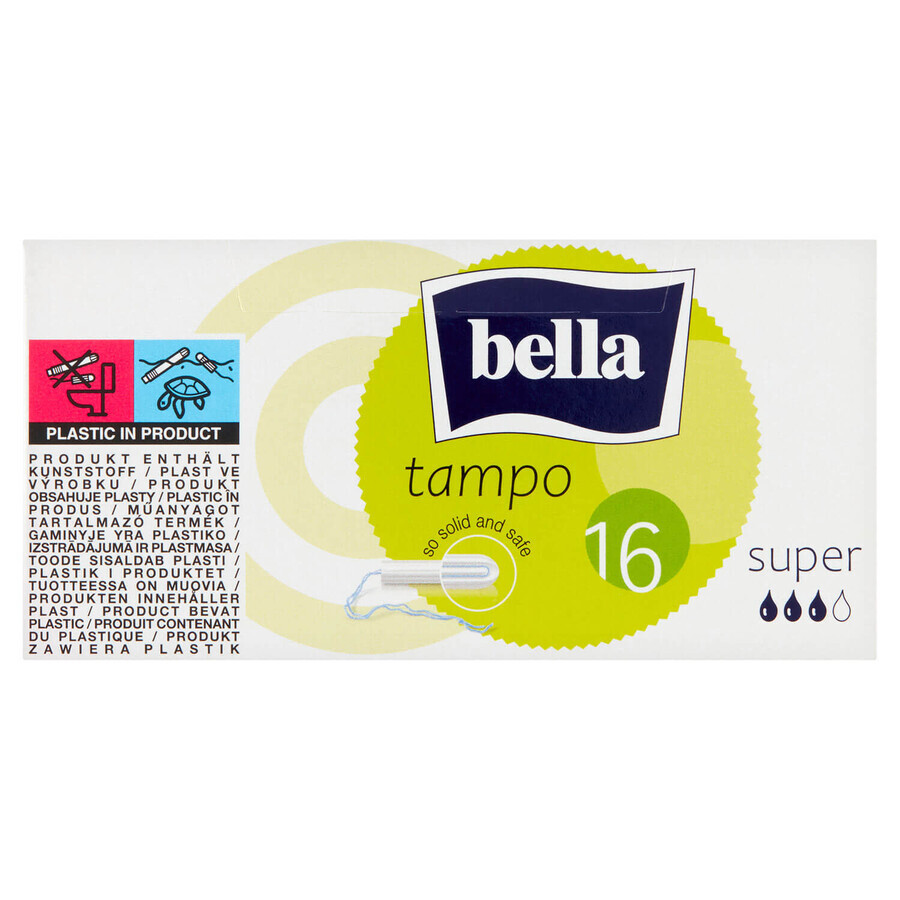 Bella Tampo, tampons hygiéniques faciles à tordre, Super, 16 pièces