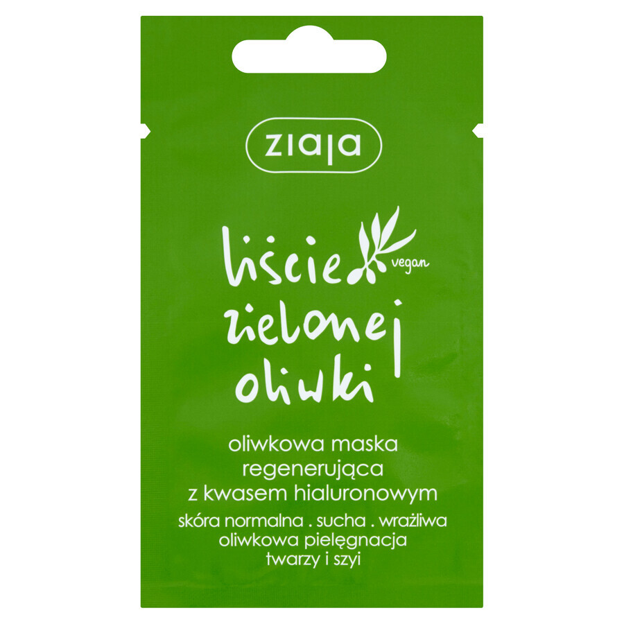 Ziaja Olive Leaf, Hyaluronsäure regenerierende Maske, 7ml