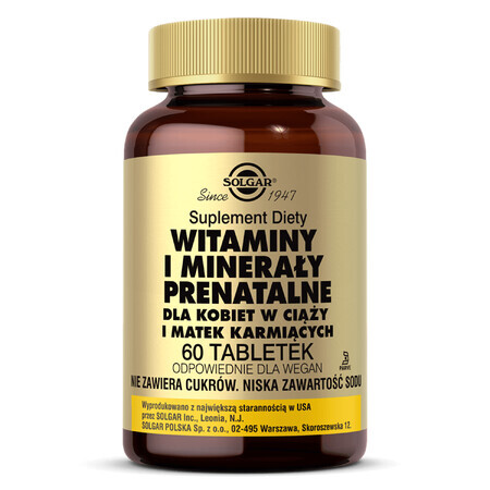 Solgar Integratore di Vitamine e Minerali Prenatali in Compresse da 60