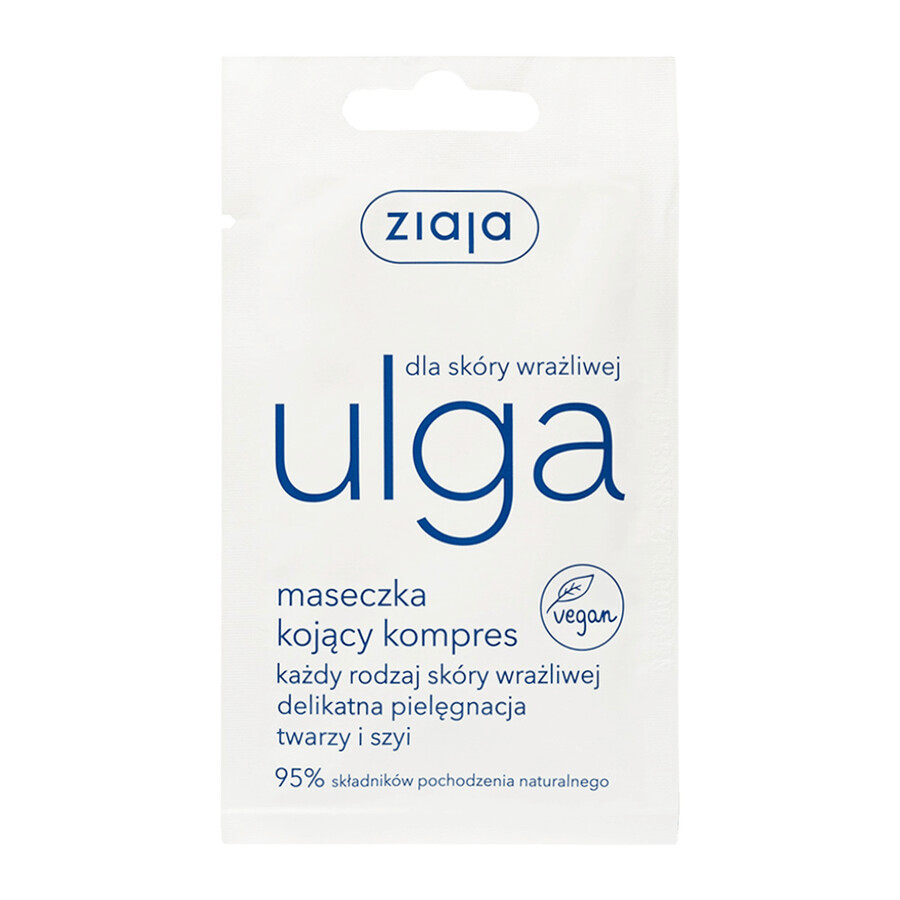 Ziaja Ulga, masque compresse apaisant pour peaux sensibles, 7 ml