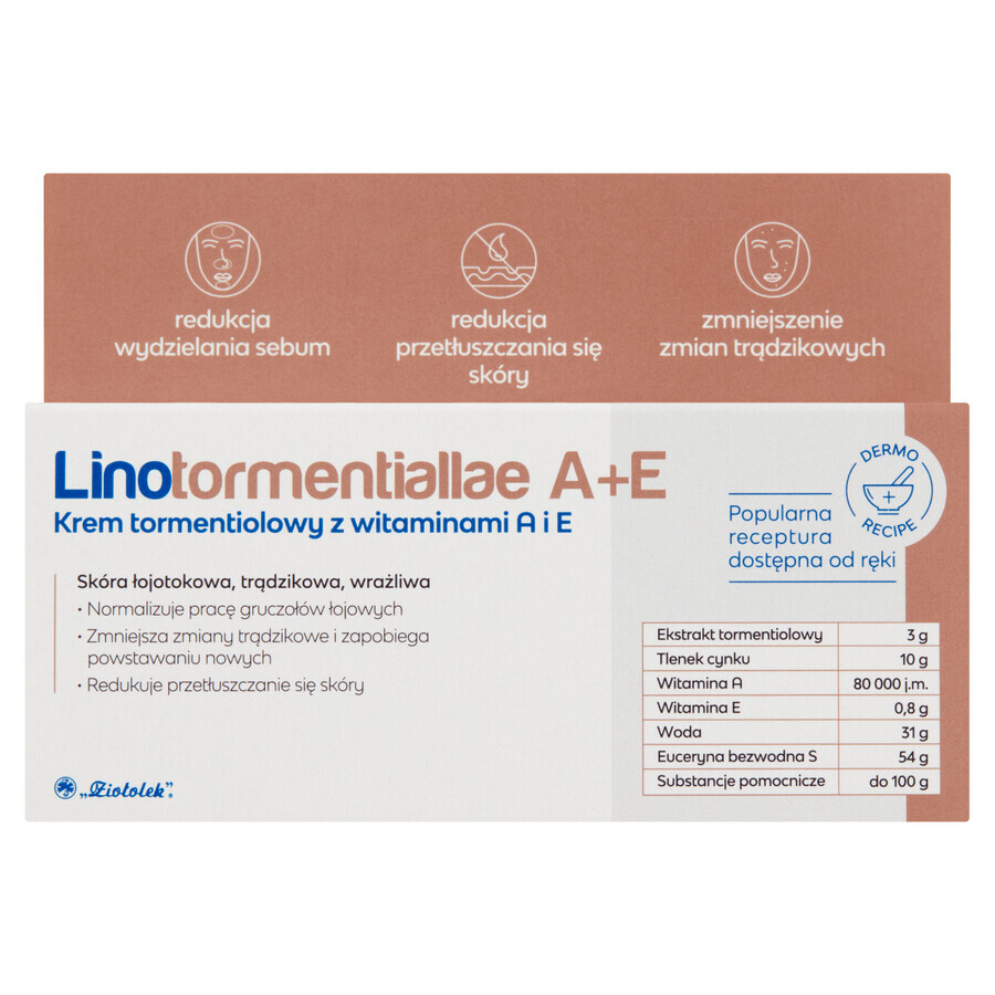 Linotormentiallae A+E, tormentiolcrème met vitamine A en E, 50 g