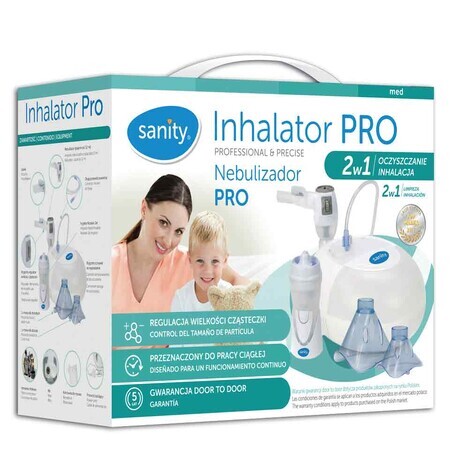 Sanity Pro 2in1, inhalateur à piston avec irrigateur Nosalek Jet, nettoyage et inhalation