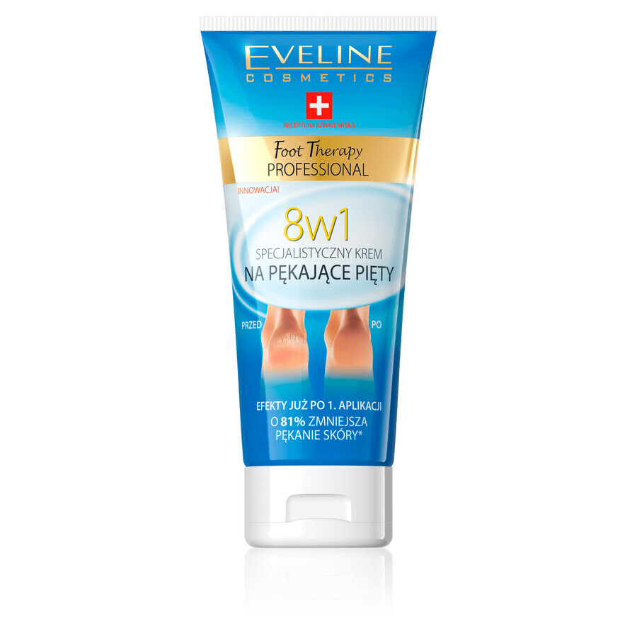 Eveline Cosmetics Foot Therapy Professional, Cremă specializată pentru călcâie crăpate 8în1, 100 ml