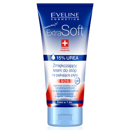 Eveline Cosmetics Extra Soft, verzachtende voetcrème voor gebarsten hielen, 15% ureum, 100 ml