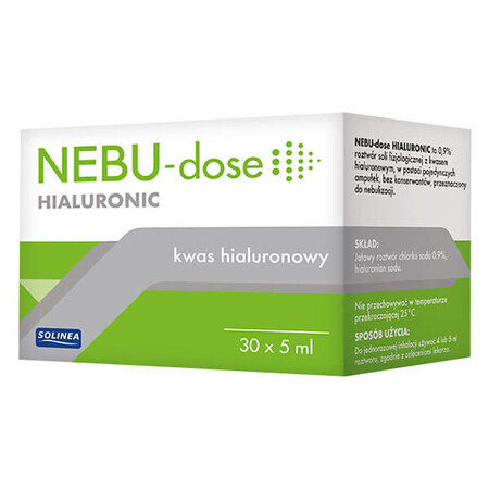 Nebu-Dose Hyaluronic, 0,9% verneveloplossing met hyaluronzuur, 5 ml x 30 ampullen BESCHADIGDE VERPAKKING