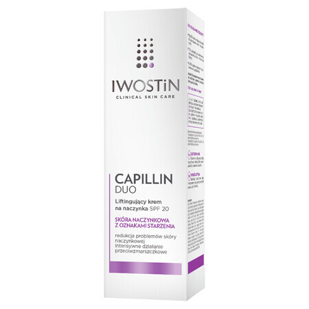 Iwostin Capillin Duo, Feuchtigkeitspflege mit Anti-Rötungs-Effekt, Lifting und SPF20, 40ml