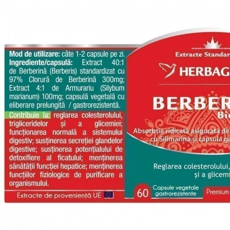 Bio-active Berberine, 60 capsules, Herbagetica