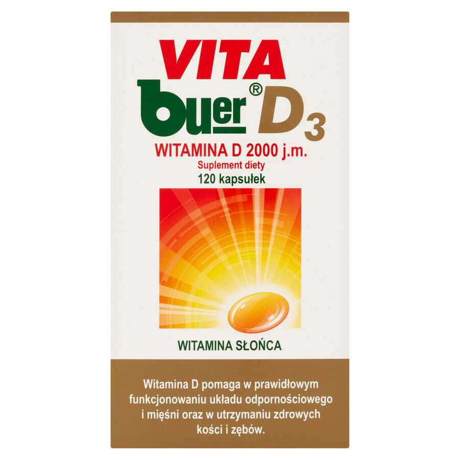 Vita Buer D3, vitamina D 2000 UI, 120 cápsulas