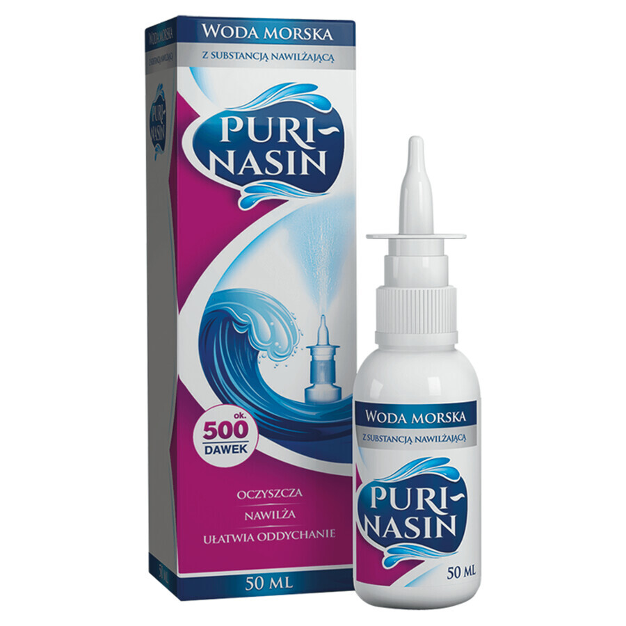 Purinasin, eau de mer avec substance hydratante, 50 ml