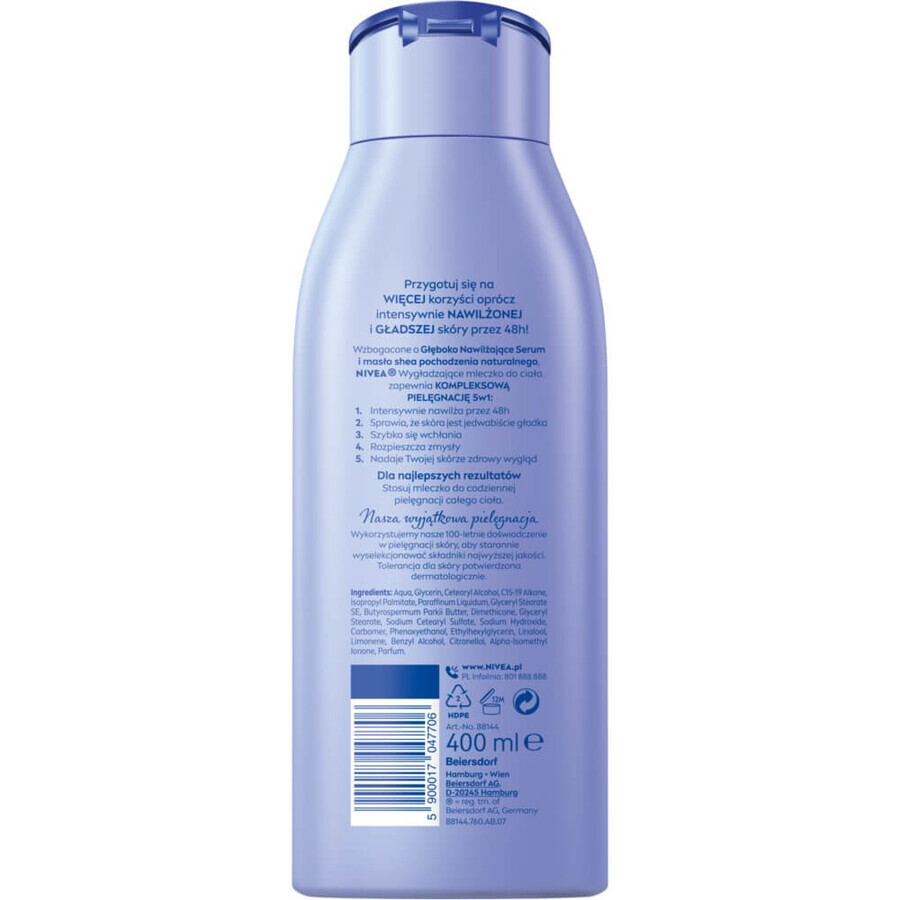 Nivea, lichaamsmelk, verzachtende, droge huid, 400 ml