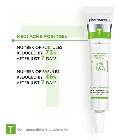 Pharmaceris T Medi Acne Point-Gel, gel puntual para lesiones microinflamatorias localizadas 2% H2O2, 10 ml