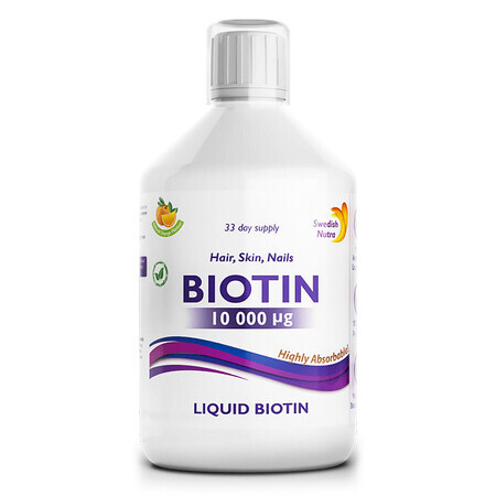 Biotine liquide 10.000mcg, 500 ml, Swedish Nutra