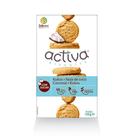 Actieve koekjes met kokos, suikervrij, 120g, Belkorn