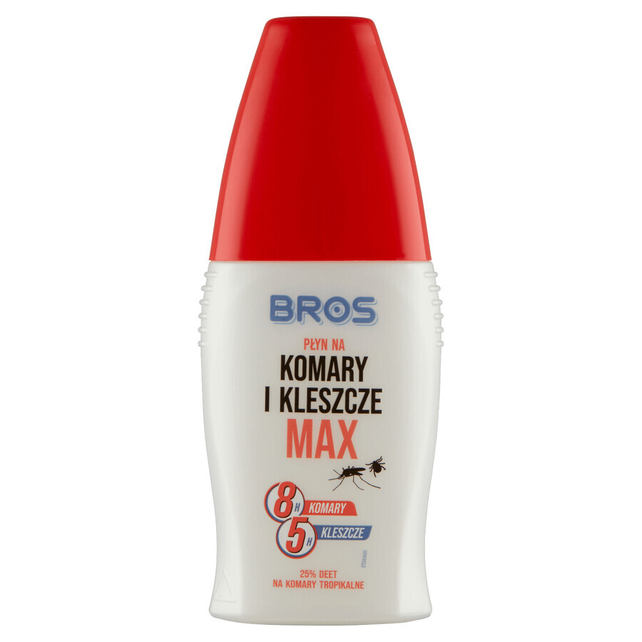 Bros, liquide contre les moustiques et les tiques Max, DEET 25,77%, 50 ml