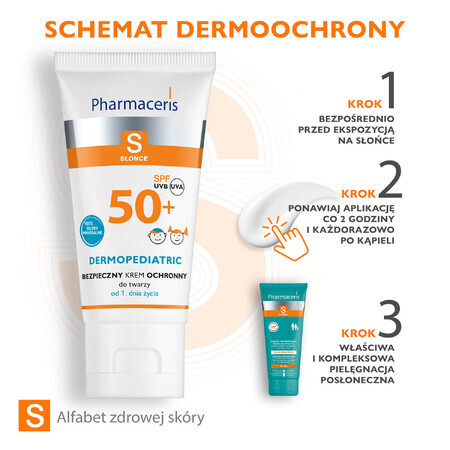 Pharmaceris S, crème protectrice visage sûre pour les enfants dès la naissance, SPF 50+, 50 ml