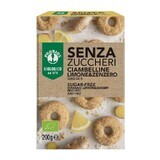 Organic sugar-free lemon and ginger biscuits, 200 grams, Probios