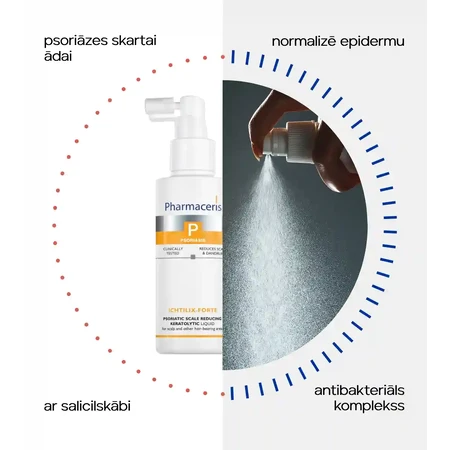 Pharmaceris P Ichtilix Forte, fluido queratolítico para el cuero cabelludo y el cuerpo pilosos, 125 ml