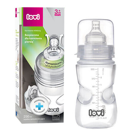 Lovi SuperVent, self-sterilizing baby bottle, from 3 months, 250 ml