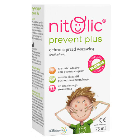 Pipi Nitolic Prevent Plus, spray de protection contre les poux, 75 ml