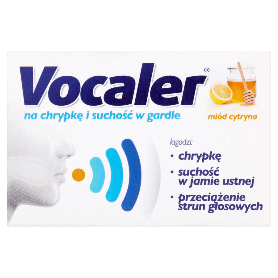 Vocaler, honey and lemon, 12 lozenges