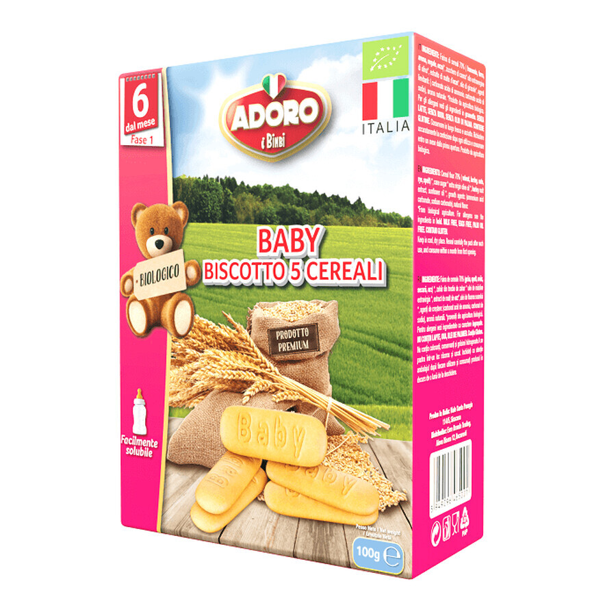 Koekjes met 5 granen Bio, 100 g, Adoro Bimbi