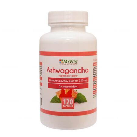 MyVita Ashwagandha, extrait standardisé, 120 gélules