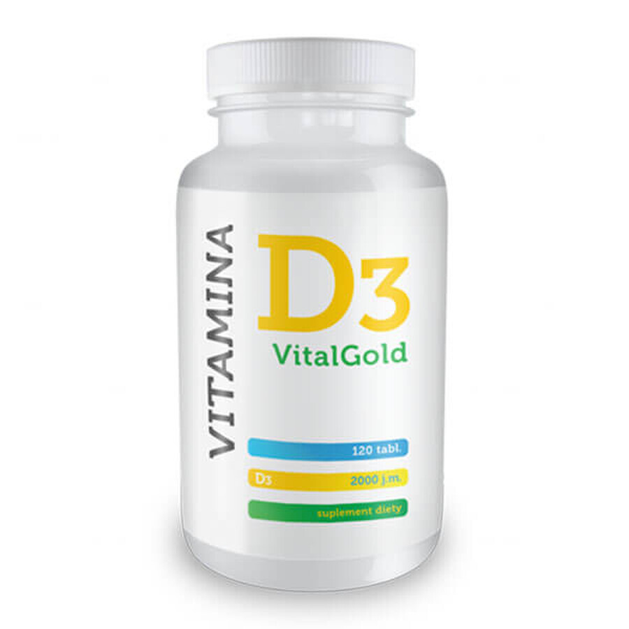 Vitamine D3 VitalGold, 2000 UI, 120 comprimés