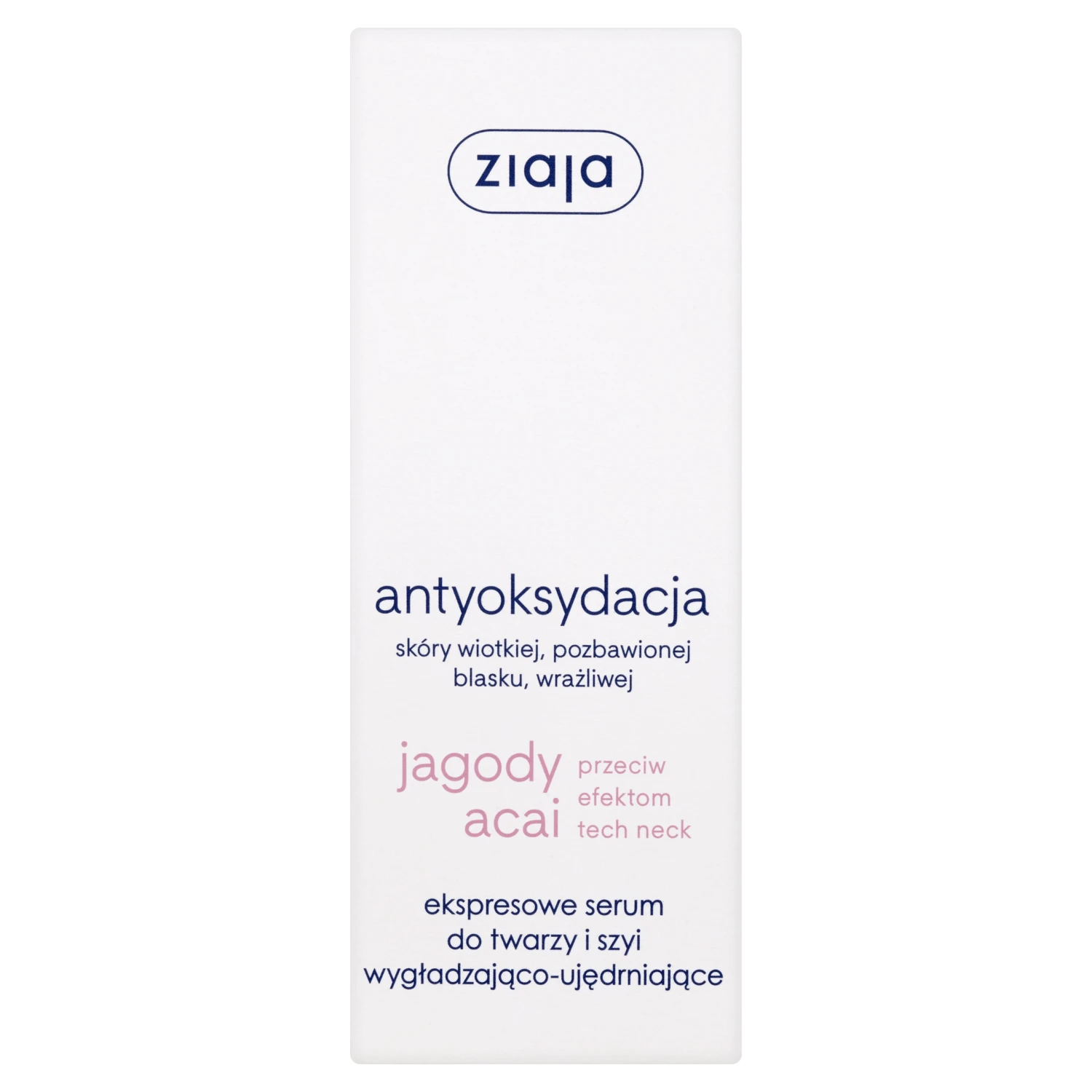 Ziaja Acai Berries, express serum voor gezicht en hals, gladmakend en verstevigend, 50 ml