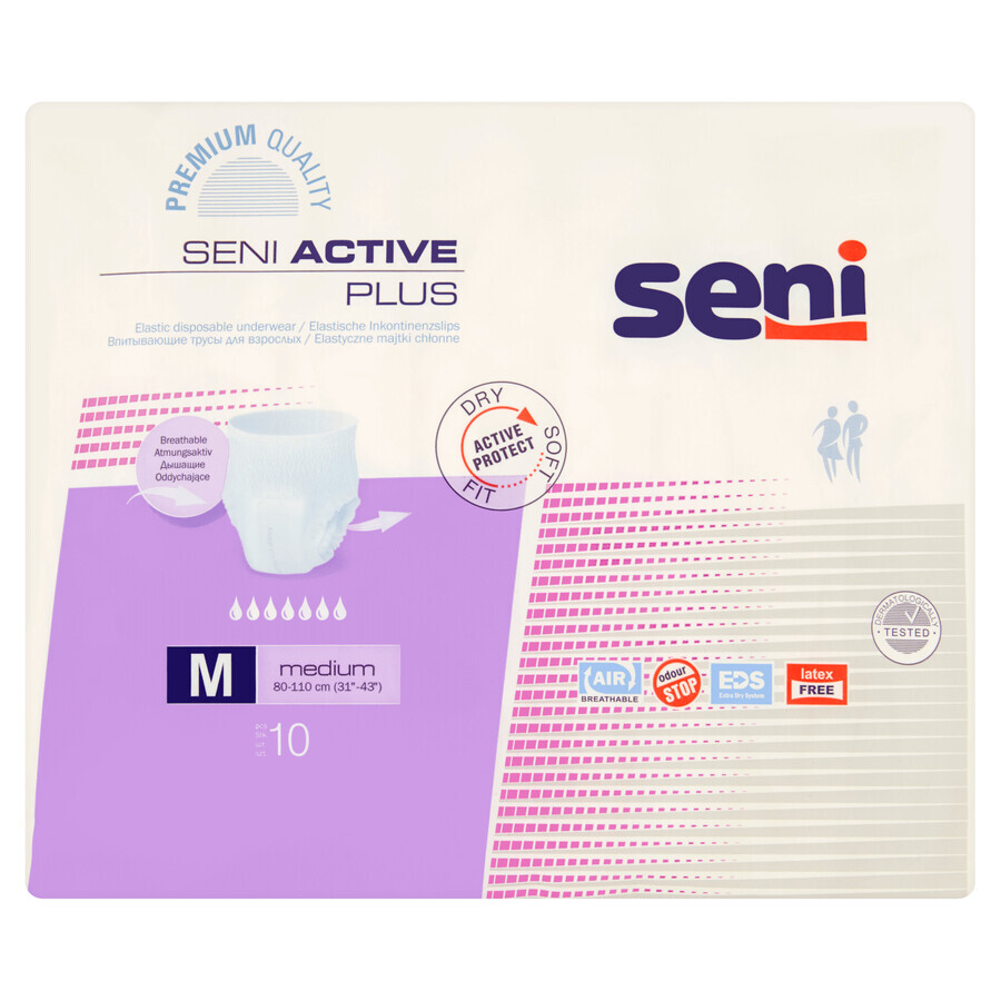 Seni Active Plus, absorberende slipjes, Medium, 80-110 cm, 10 stuks