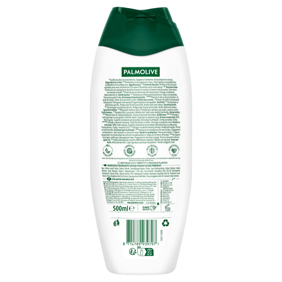 Palmolive Naturals, romige douchegel, macadamia-olie en cacao, 500 ml