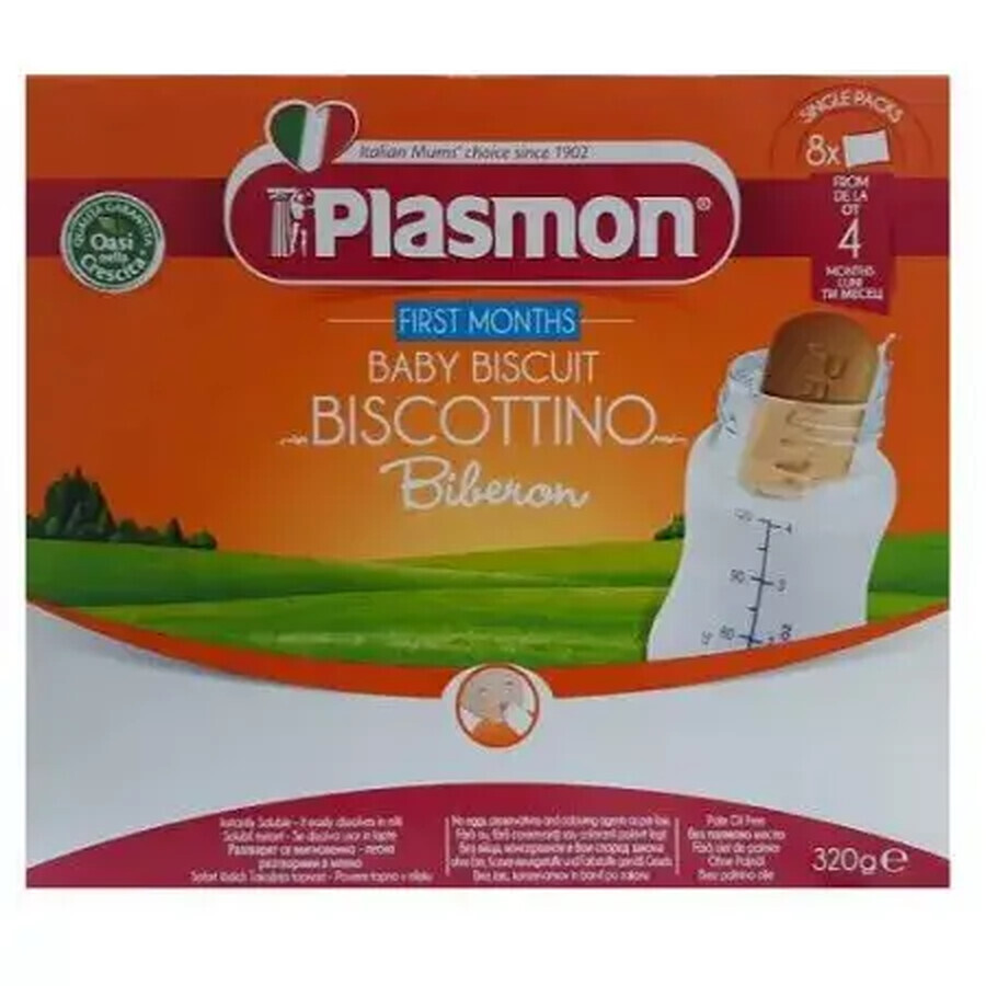 Koekjes voor babyflesjes Eerste maanden, +4 maanden, 320 g, Plasmon