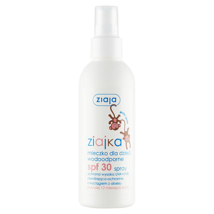 Ziajka, lait pour enfants, résistant à l'eau, spray, SPF 30, 170 ml