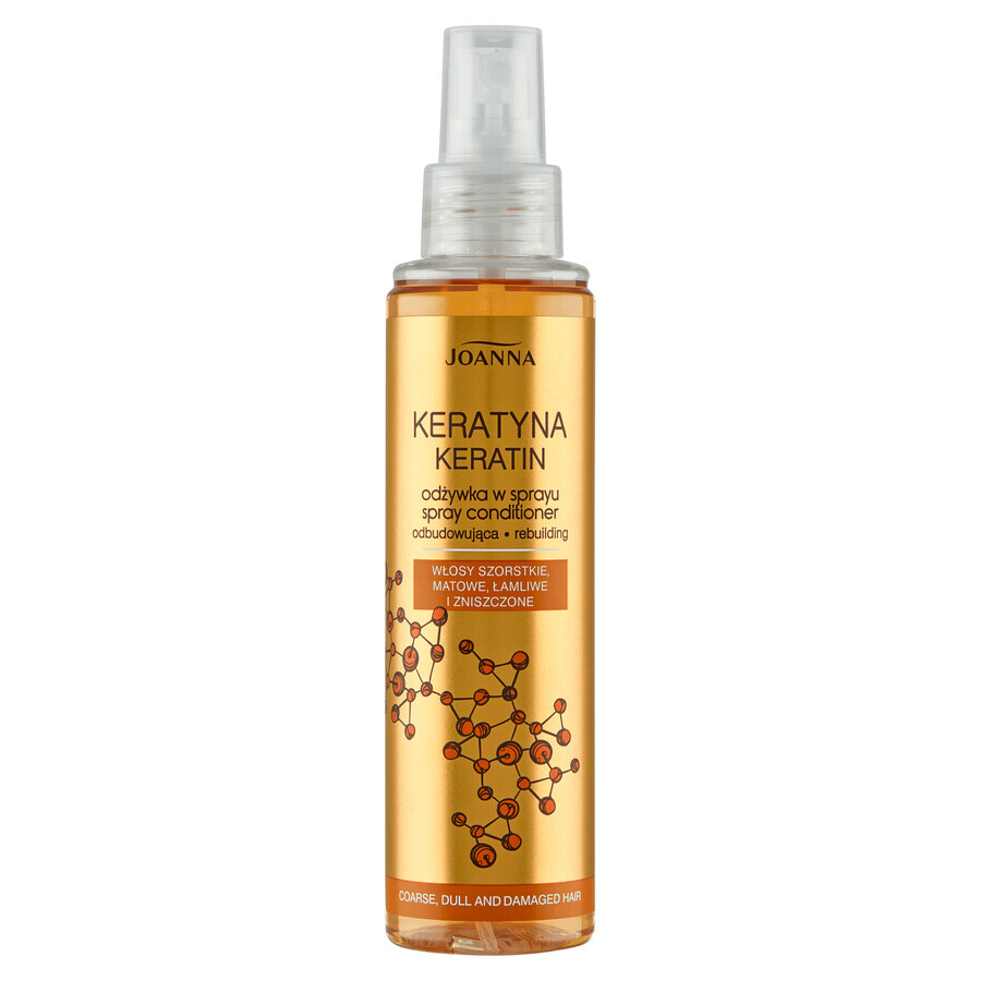 Joanna Keratin, herstellende conditionerspray voor ruw, dof, broos en beschadigd haar, 150 ml