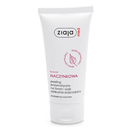 Ziaja Med Capillary Treatment, gommage enzymatique pour le visage et le cou, exfoliant en douceur, 75 ml