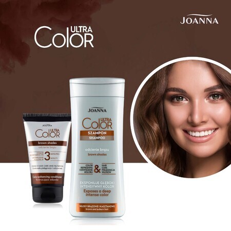 Joanna Ultra Color System, shampoo voor bruin en kastanjebruin haar, 200 ml