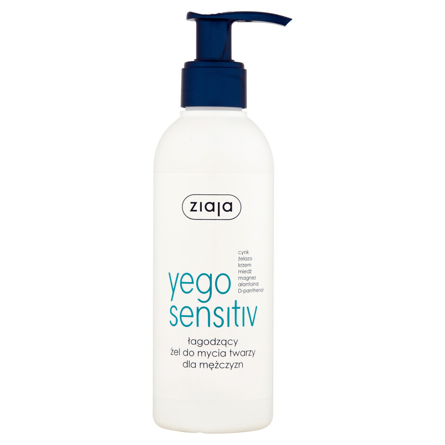 Ziaja Yego Sensitiv, gel nettoyant apaisant pour le visage, 200 ml