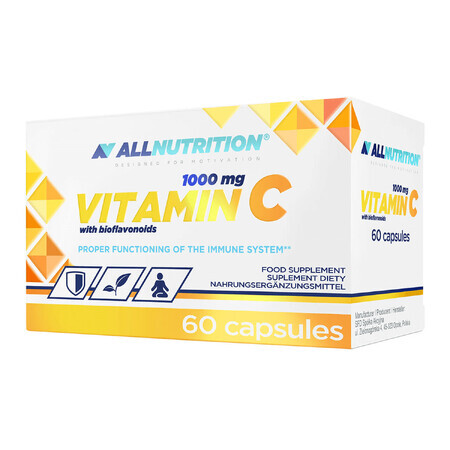 Allnutrition Vitamine C 1000 mg, vitamine C + bioflavonoïden, 60 capsules