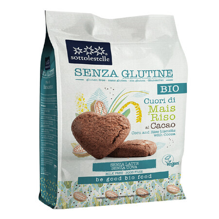 Gluten-free vegan biscuits with eco cocoa, 250 g, Sottolestelle