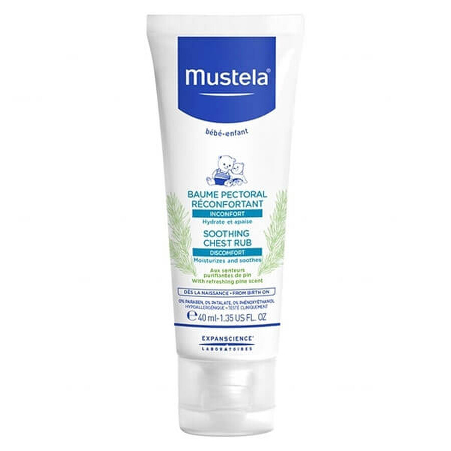 Mustela Bebe Enfant, verzachtende balsem voor het wrijven van de borst, 40 ml