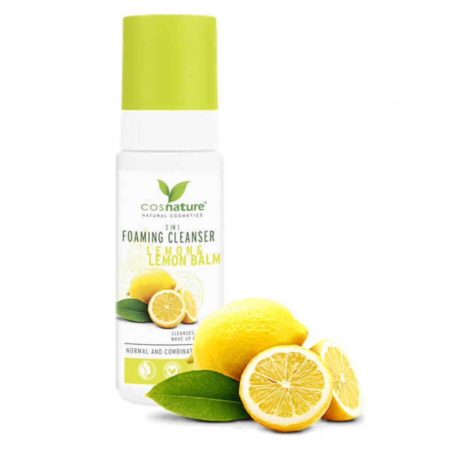 Cosnature, Cleansing foam 3 in 1, lemon and lemon balm, 150 ml