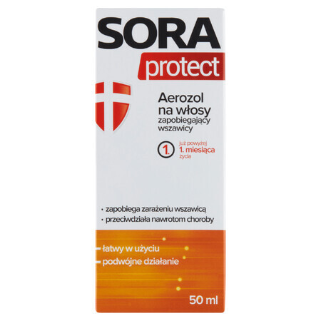 Sora Protect, hair spray to prevent lice, 50 ml