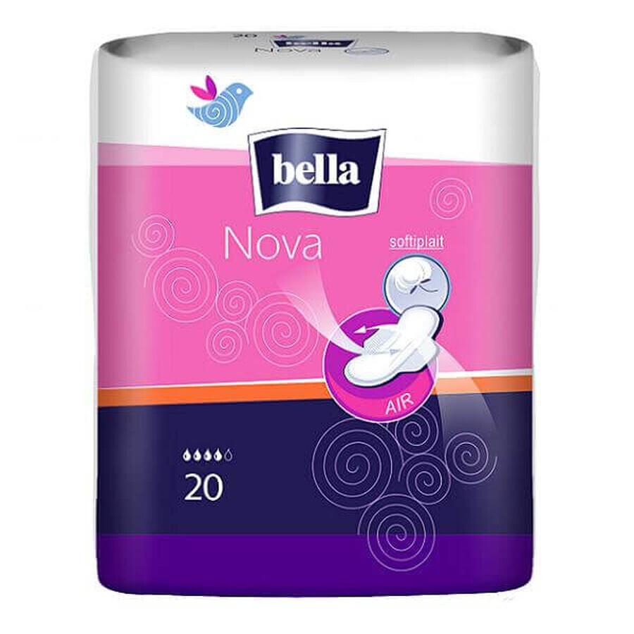 Bella Nova, Softiplait sanitary towels with wings, 20 pcs.