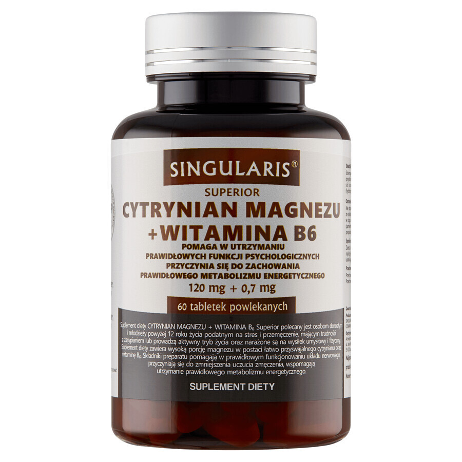 Singularis Superior Magnesiumcitraat + vitamine B6, 60 tabletten