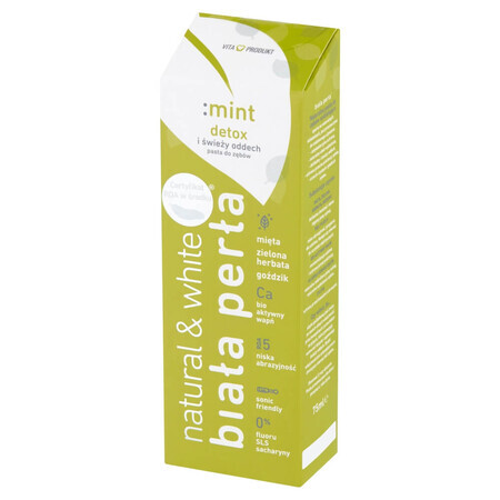 Biała Perła Natural &amp; White, whitening tandpasta, Mint Detox, 75 ml