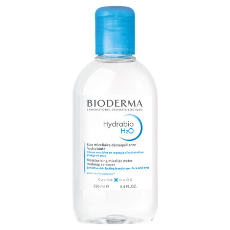 Bioderma Hydrabio H2O, hydraterende micellaire vloeistof voor make-up verwijderen, vochtarme huid, 250 ml