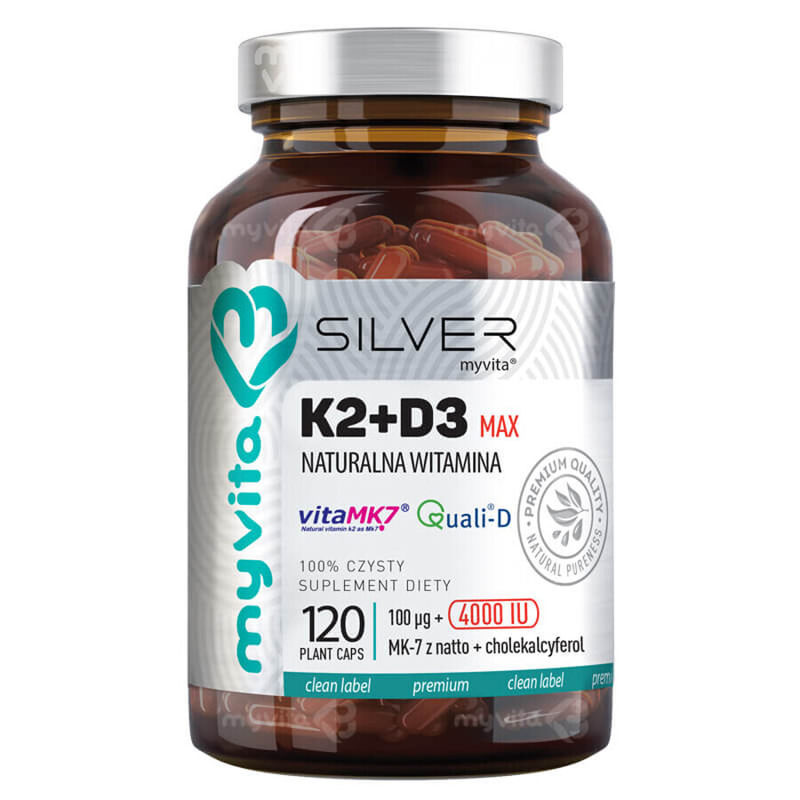 MyVita Silver Vitamin K2 + D3 4000 IU Forte, 120 capsules