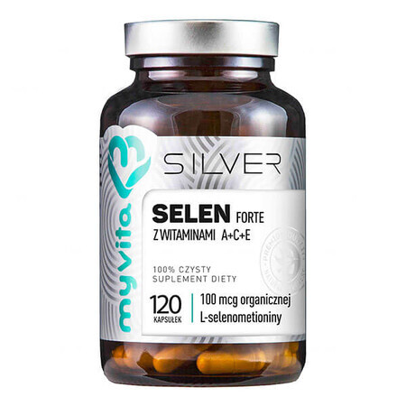 MyVita Silver Selenium Forte avec Vitamines A + C + E, 120 gélules